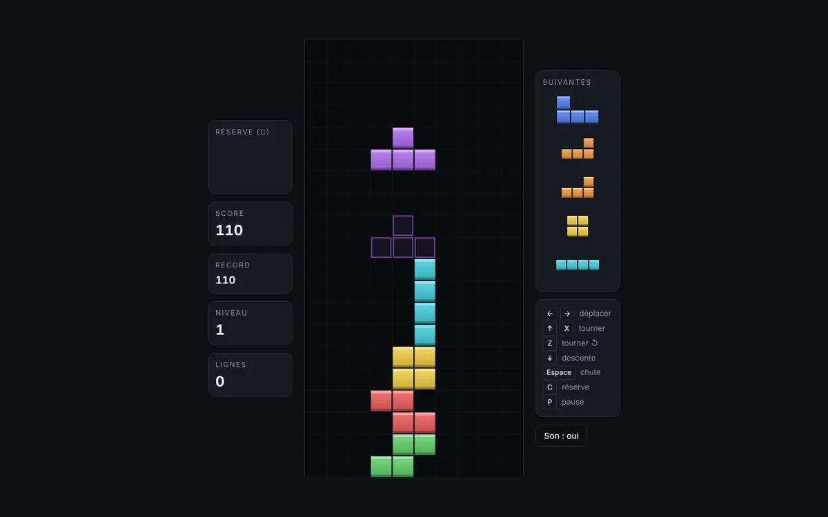 Tetris A3, variante Sans formule
